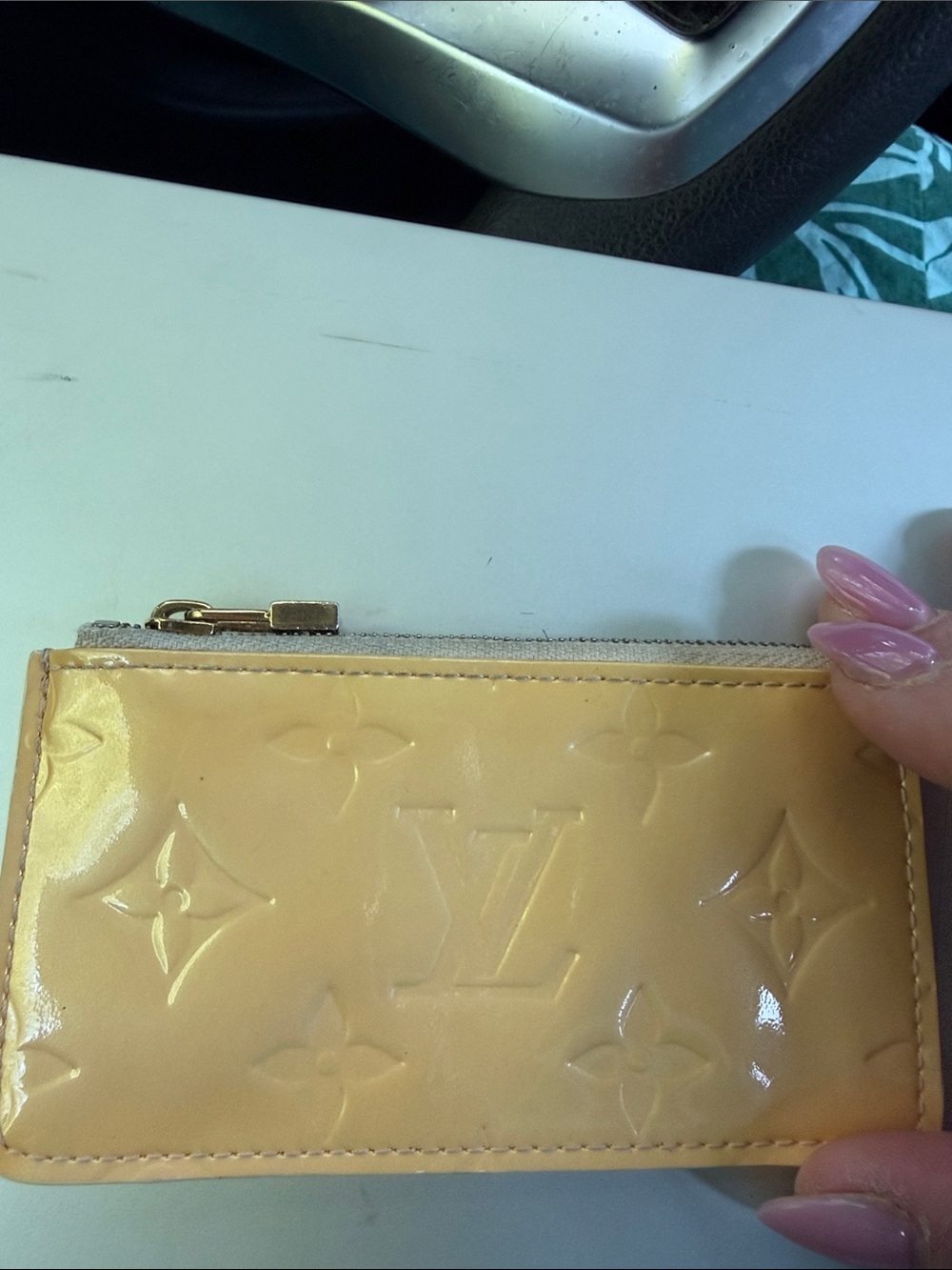 Louis Vuitton Patent Vernis Soft Yellow Card Pouch